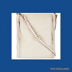 G.I.L.I. Leather Double Zip Flat Crossbody Bag